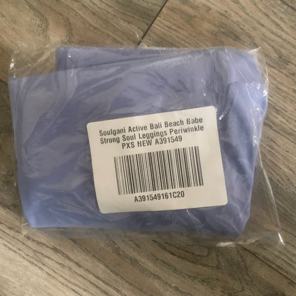 NWT SOULGANI ACTIVE BALI BEACH BABE STRONG SOUL LEGGINGS PERIWINKLE PXS, PXXS PM - Picture 8 of 9